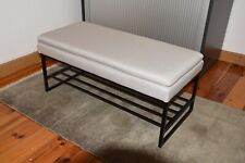 Fußteil von Bettsessels DKD Home Decor Schwarz Beige Eisen 80,5 x 36 x 35,5 cm