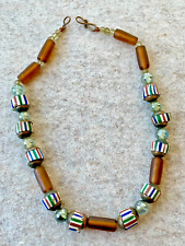 Handelsperlen Kette Old African Trade Beads Necklace Glasperlen &  Chevron