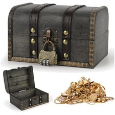 Vintage Holz Schatztruhe, Holz