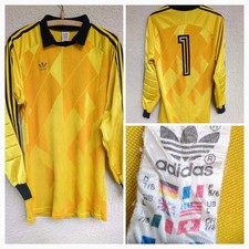 Adidas Vintage Trikot Template Matchworn Size 7/8 80er Torwart Goalkeeper 