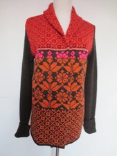 Strickjacke KOOKAI Strickmantel  Gr.2 ca 34 36 Norweger Muster Wolle TIP TOP  /J
