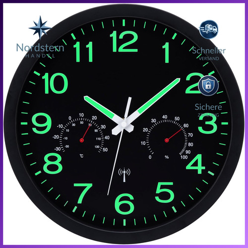 Wanduhr funk leuchtend mit - funk,