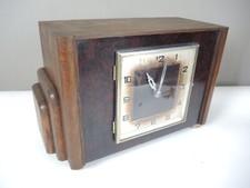 Art Deco Tischuhr, Büffetuhr,Kaminuhr, Holzgehäuse, 8Tage Werk, Bim Bam Schlag