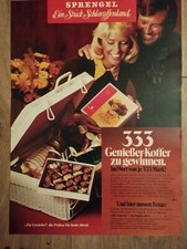ORIG REKLAME WERBUNG  1973 SPRENGEL Vollmilch Schokolade