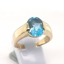 18 K 750 Gelb Gold Damen Solitär Verlobung Ring RG 55 NP: 800€  Neuw Blau Unika