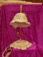 Edel & elegant Tischlampe Weiß/Gold Blumenform Unbenutzt