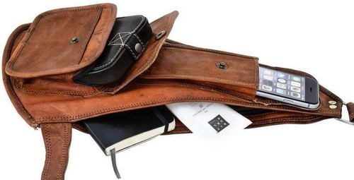 Tasche vintage braunes leder - braunes,