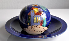 Sibylle Traub Kunstkeramik Dekoschale Dekokugel Zimmerbrunnen weihnachtlich bunt