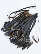 WK2 Wehrmacht Stahlhelm Kinnriemen Schwarz  / Sturmriemen Leder gestempelt 40-43