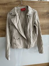 Guess Jacke Jeansjacke Beige S 36 Hochwertig Damen Bikerjacke Baumwolle 