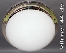 BAUHAUS Design DECKENLEUCHTE Entwurf 30er XXL d=38cm Opalglas Messing vernickelt