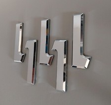 5 Wandaufkleber 3D Chrom verspiegelt selbstklebend • je 9x3,5x0,7 cm • 