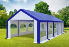 Partyzelt 4x10m Blau Weiß PVC