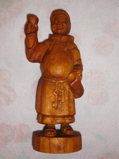 Holzfigur Mönch mit Wein - Höhe 32 cm -
