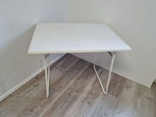 Camping-/Klapptisch Metall 79,5cmx58,5cm Outdoor Möbel Einrichtung weiß #247137