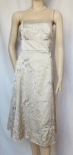 Cocktailkleid 40 gold bestickt silber Blumen Hochzeit Schleife Abend Monsoon