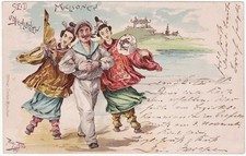 alte Künstler-Ak Arthur Thiele, Seid Millionen umschlungen, gelaufen 1898