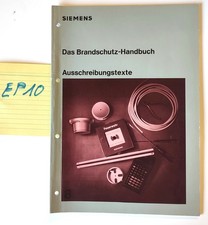 1984 Siemens Brandschutz Handbuch Ausschreibungstexte Katalog Rarität #EP10