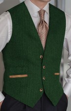 Retro Herren Anzug Tweed Weste