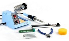 ZD99 Lötstation 230V 48W mit Zubehör 4 x Ersatzlötspitzen Lötkolben Entlötpumpe