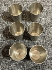 6 Zinn Schnapsbecher AS mit Engel Vermutlich Zinn Höhe 5 cm Breite 3,5 cm