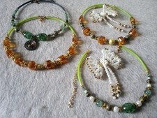 Ketten Modeschmuck Perlen 4 St.  Choker + 2 St. Broschen Hals Schmuck selten