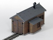 Spur HOn30/HOe CS Kleiner Lokschuppen Bausatz Aufbau Dampflok H0e 009 H0