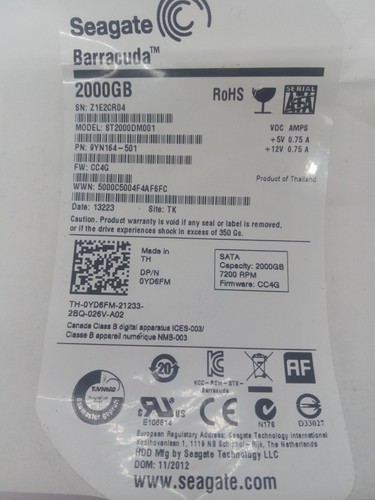 Seagate st2000dm001 hdd sata - st2000dm001,