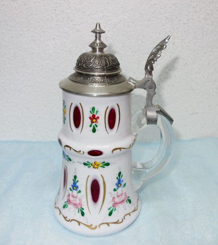 Bierkrug mit zinndeckel - mit,