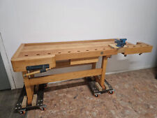 Ulmia Hobelbank, 2m Plattenlänge, zusätzlichem Schrubstock, Bankhaken