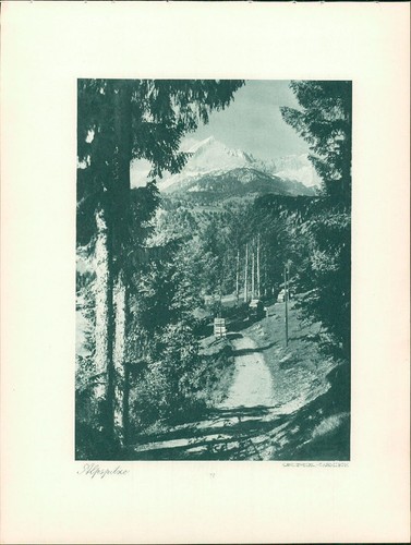 Kupfertiefdruck alpspitze - kupfertiefdruck, :