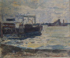 Gemälde Ölbild Schiff