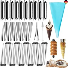 Cannoli Röhrchen, FantasyDay 30 Stück Schillerlockenform aus Edelstahl S