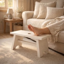 Hocker Holz Weiß Herz