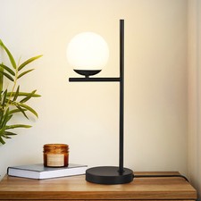 ZMH Tischlampe Weiß Glas