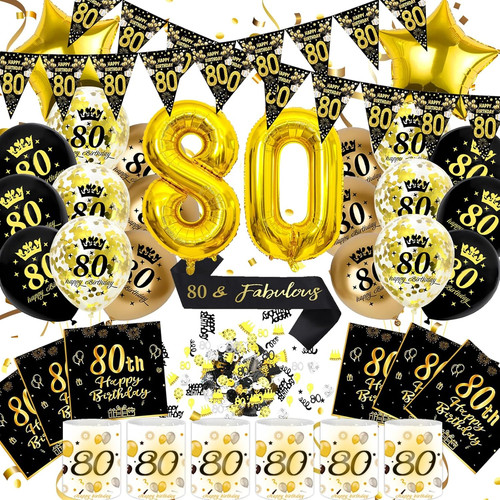 Geburtstag deko set - 80.,