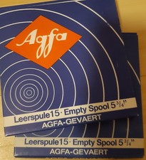 2 x AGFA Tonbandspule Leerspule 15 (5 3/4") unbenutzt in OVP