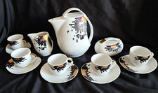 Vintage Porzellan Mokkaservice Atelier JM Lasov,Karlovarsky Carlsbad Studio Loos