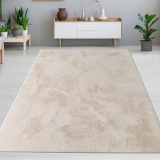 Teppich creme Hasenfell-Optik elegant weich mit feinem Schimmer modern