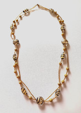 Kette Glaskette mit  Murano-Glaselementen 2-reihig, 78cm lang NEU