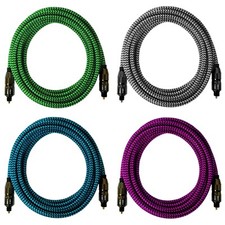 Toslink Kabel Premium Nylon Optisches | Hifi Audio LWL Glasfaser Sound @ bunt