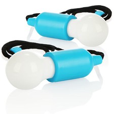 2x LED Hängelampe mit Zugschalter, batteriebetriebene Hängeleuchte, blau