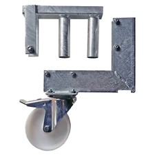 Bauzauntor-Set 2-teilig, Bauzauntor Bauzaun Tor Mobilzaun Torrolle Laufrolle