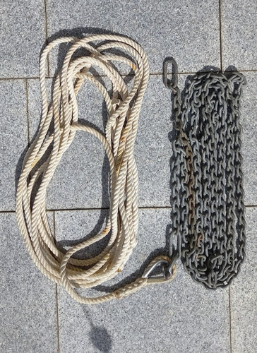 Ankerleine mit kettenvorlauf - kettenvorlauf, /