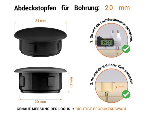 Abdeckstopfen für bohrlöcher - abdeckstopfen,