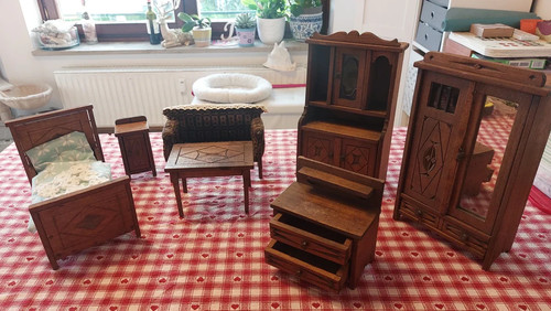 Puppenstuben möbel set antik - puppenstuben-möbel,
