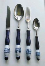 Auerhahn : Besteck Edelstahl mit Porzellangriff, 4-teilig ( 1 Person  )