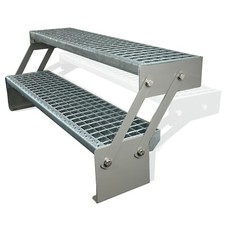 Premium Treppe 2 Stufen Silber
