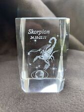 3D Sternzeichen Skorpion Geschenk Geburtstag Kristallglas Block Laser