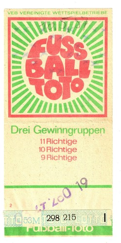 Fussball toto lottoschein - -, 1